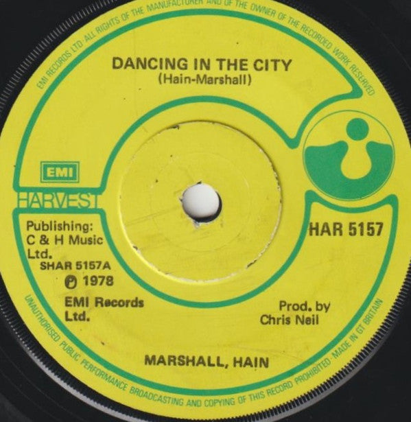 Marshall Hain : Dancing In The City (7", Sol)