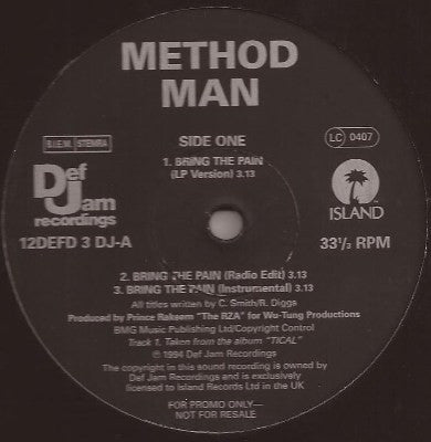 Method Man : Bring The Pain (12",Single,Promo)