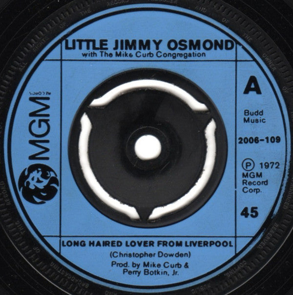 Little Jimmy Osmond : Long Haired Lover From Liverpool (7", Single, Inj)