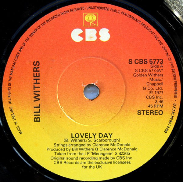 Bill Withers : Lovely Day (7",45 RPM)