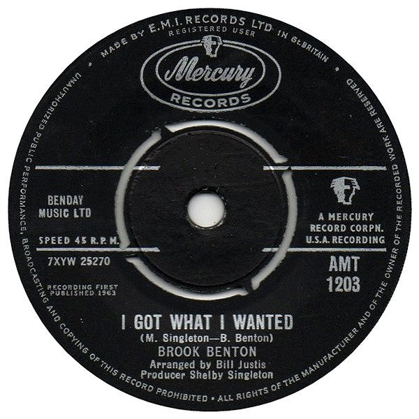 Brook Benton : I Got What I Wanted (7", Single)