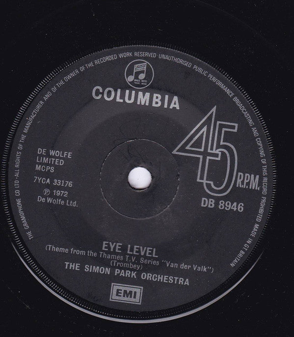 The Simon Park Orchestra : Eye Level (7", Single, Sol)