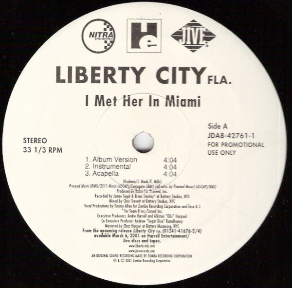 Liberty City (2) : I Met Her In Miami (12",Promo)