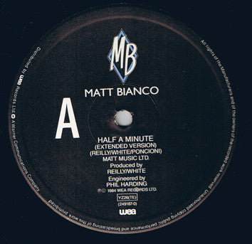 Matt Bianco : Half A Minute (12", Single)